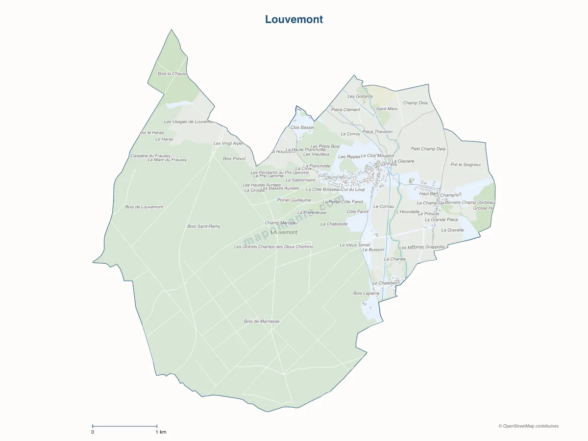 Carte de Louvemont à personnaliser