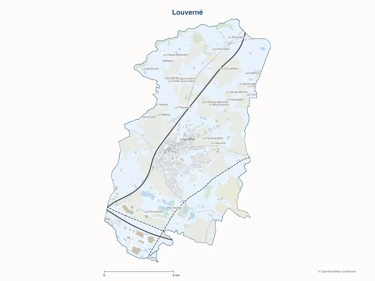 Carte de Louverné à personnaliser