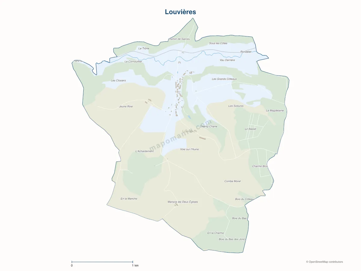 Carte de Louvières à personnaliser