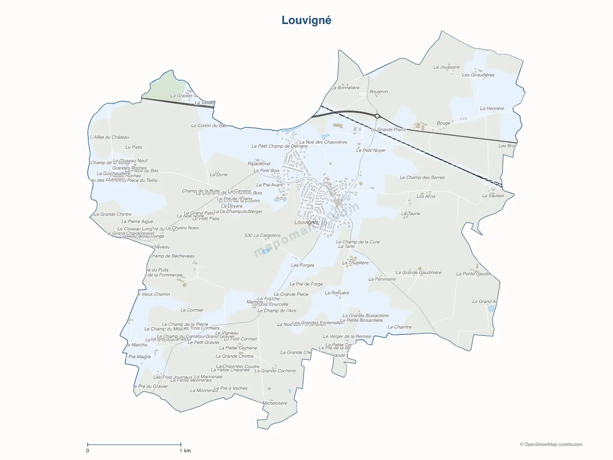 Carte de Louvigné à personnaliser