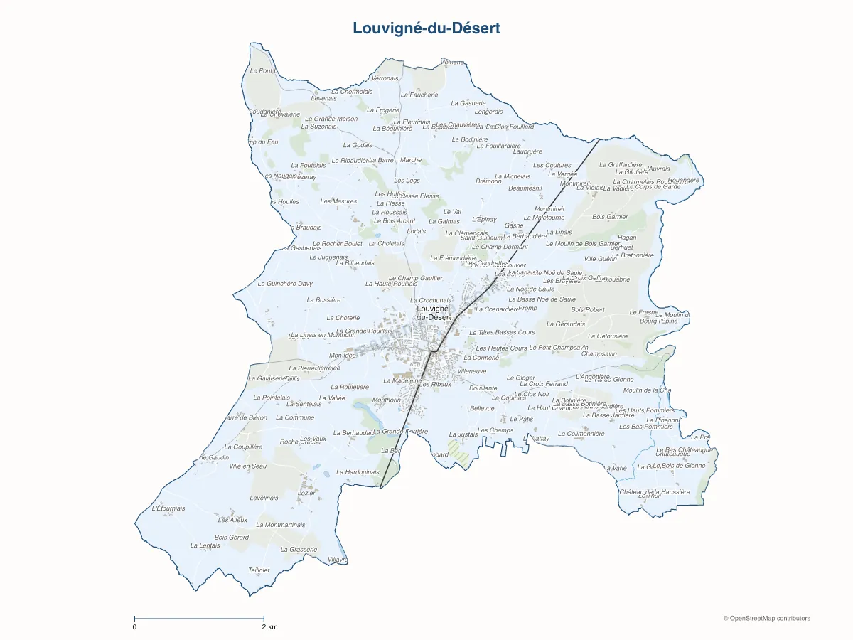 Carte de Louvigné-du-Désert à personnaliser