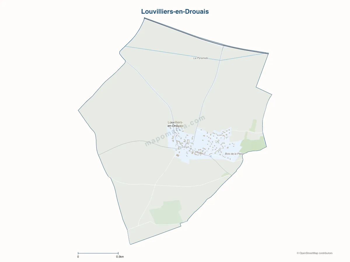 Carte de Louvilliers-en-Drouais à personnaliser