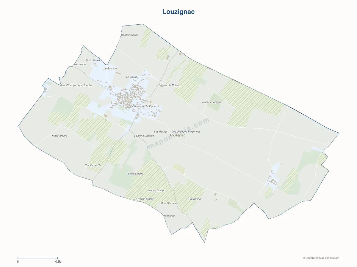Carte de Louzignac à personnaliser
