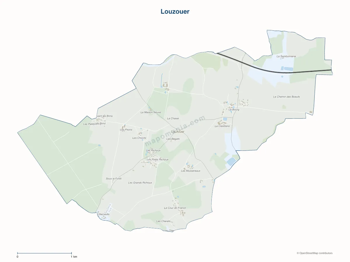Carte de Louzouer à personnaliser