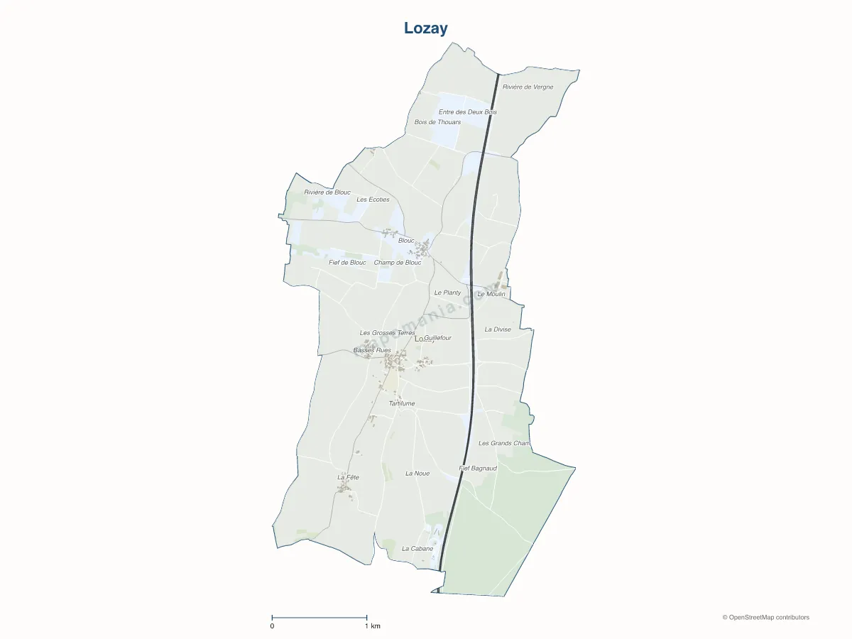 Carte de Lozay à personnaliser