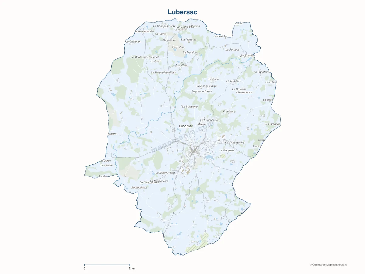 Carte de Lubersac à personnaliser