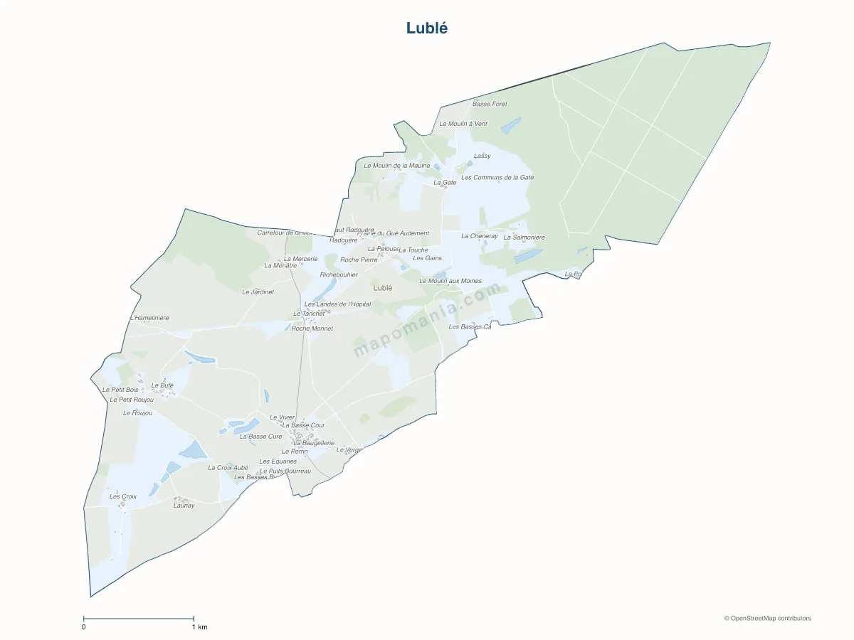 Carte de Lublé à personnaliser