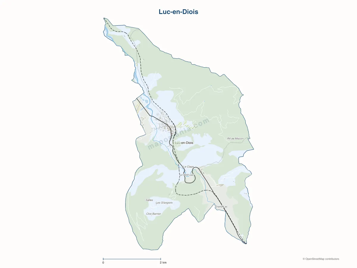 Carte de Luc-en-Diois à personnaliser