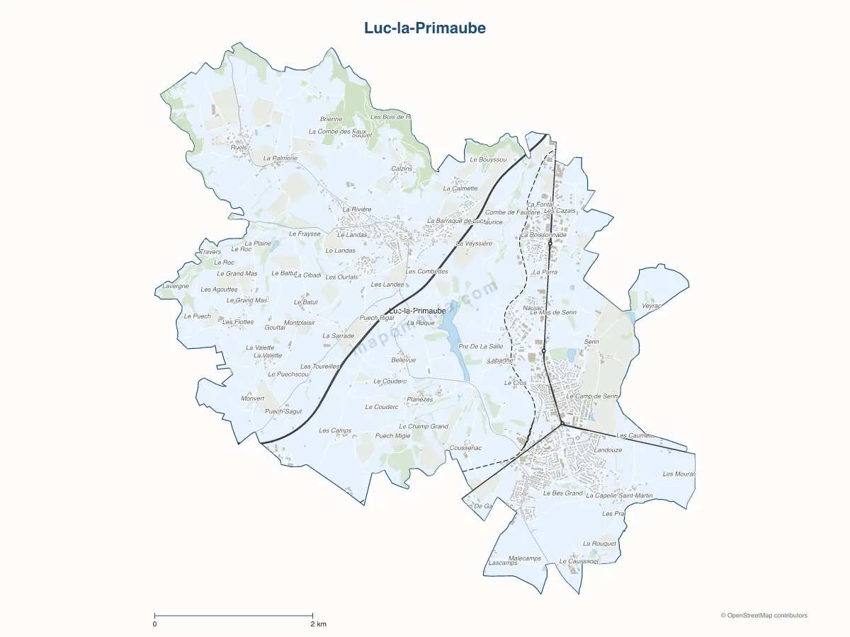 Carte de Luc-la-Primaube à personnaliser