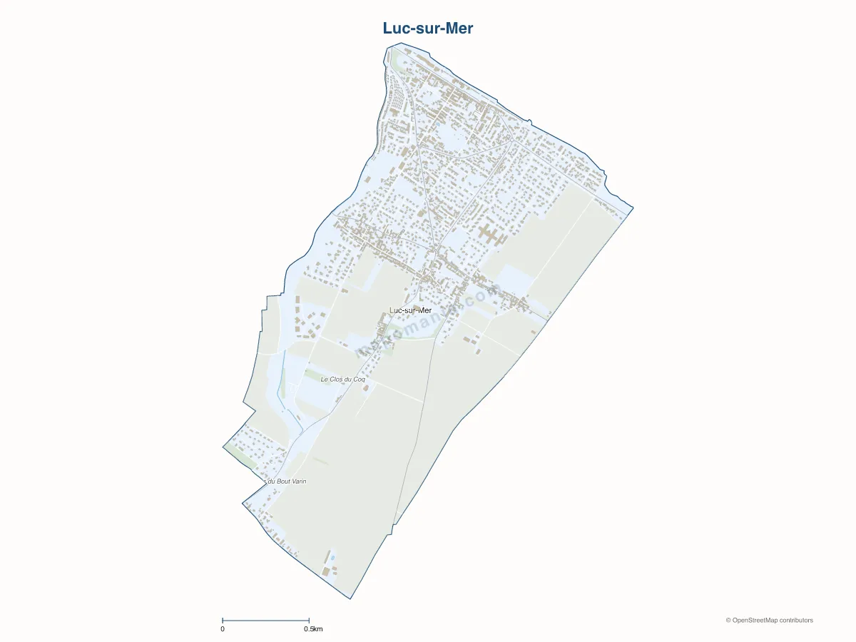 Carte de Luc-sur-Mer à personnaliser