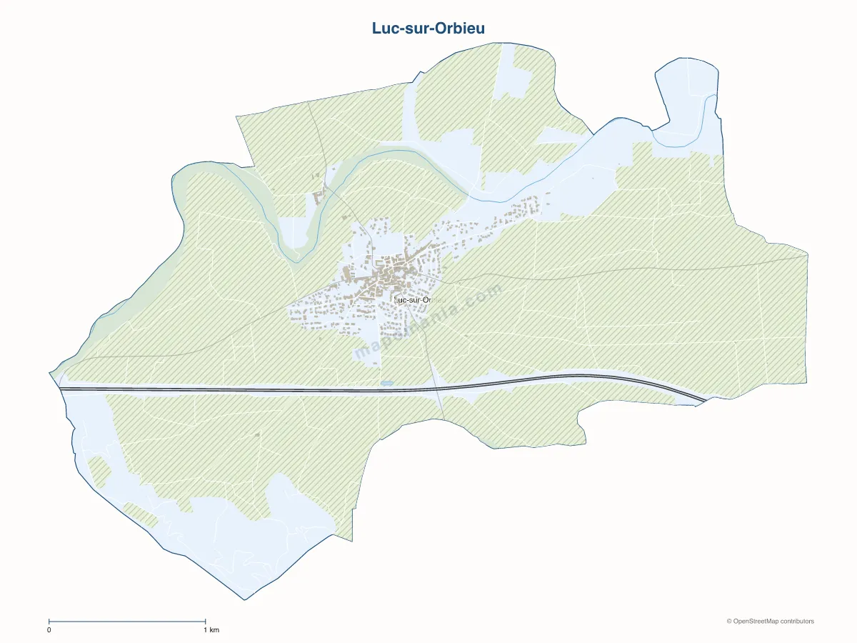 Carte de Luc-sur-Orbieu à personnaliser