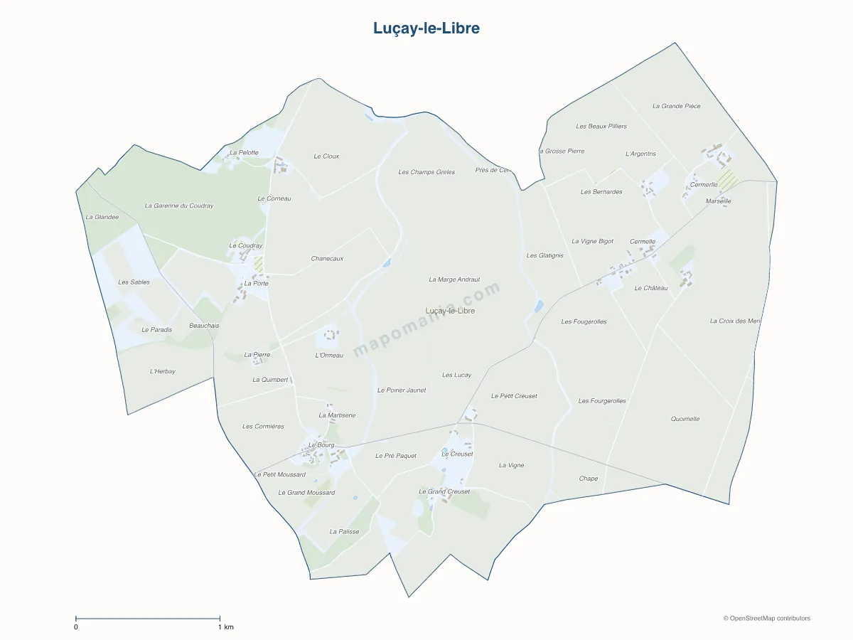Carte de Luçay-le-Libre à personnaliser