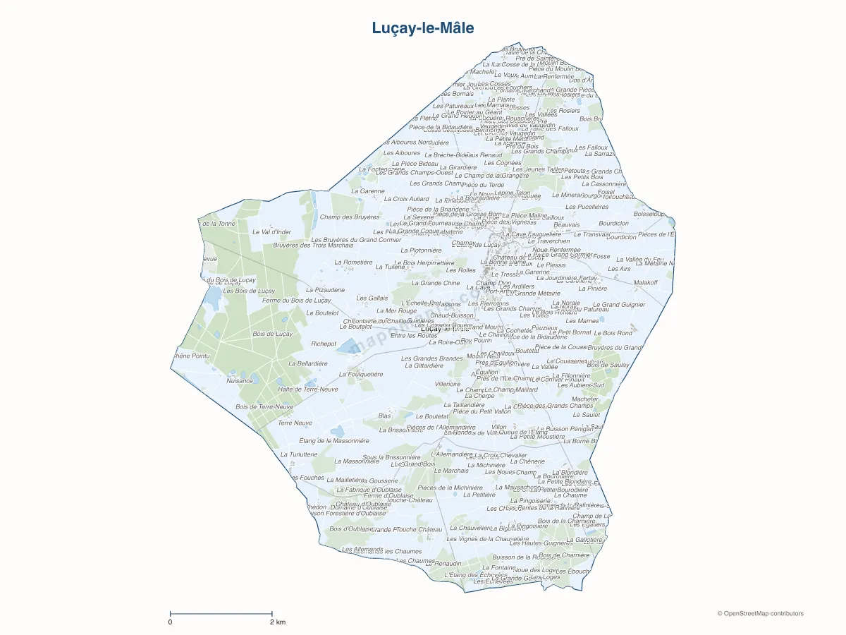 Carte de Luçay-le-Mâle à personnaliser