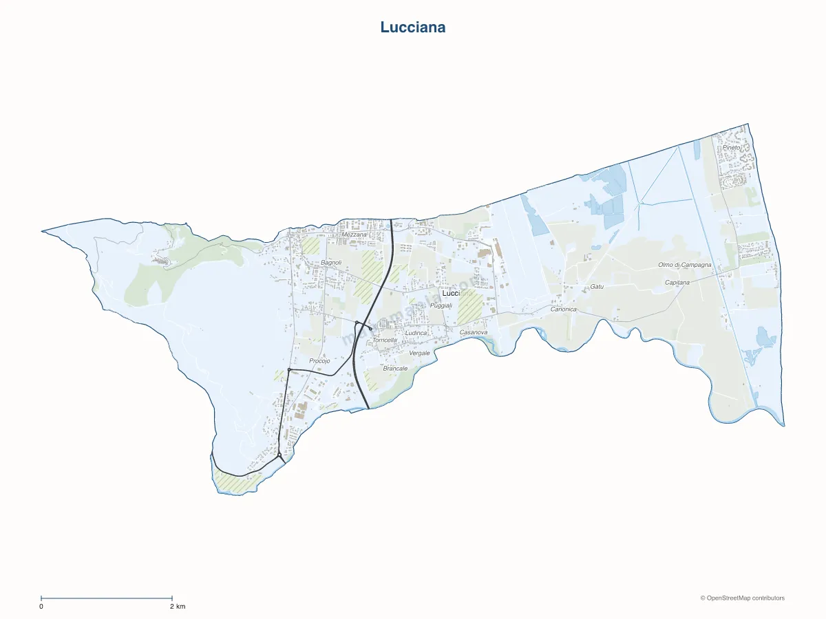 Carte de Lucciana à personnaliser