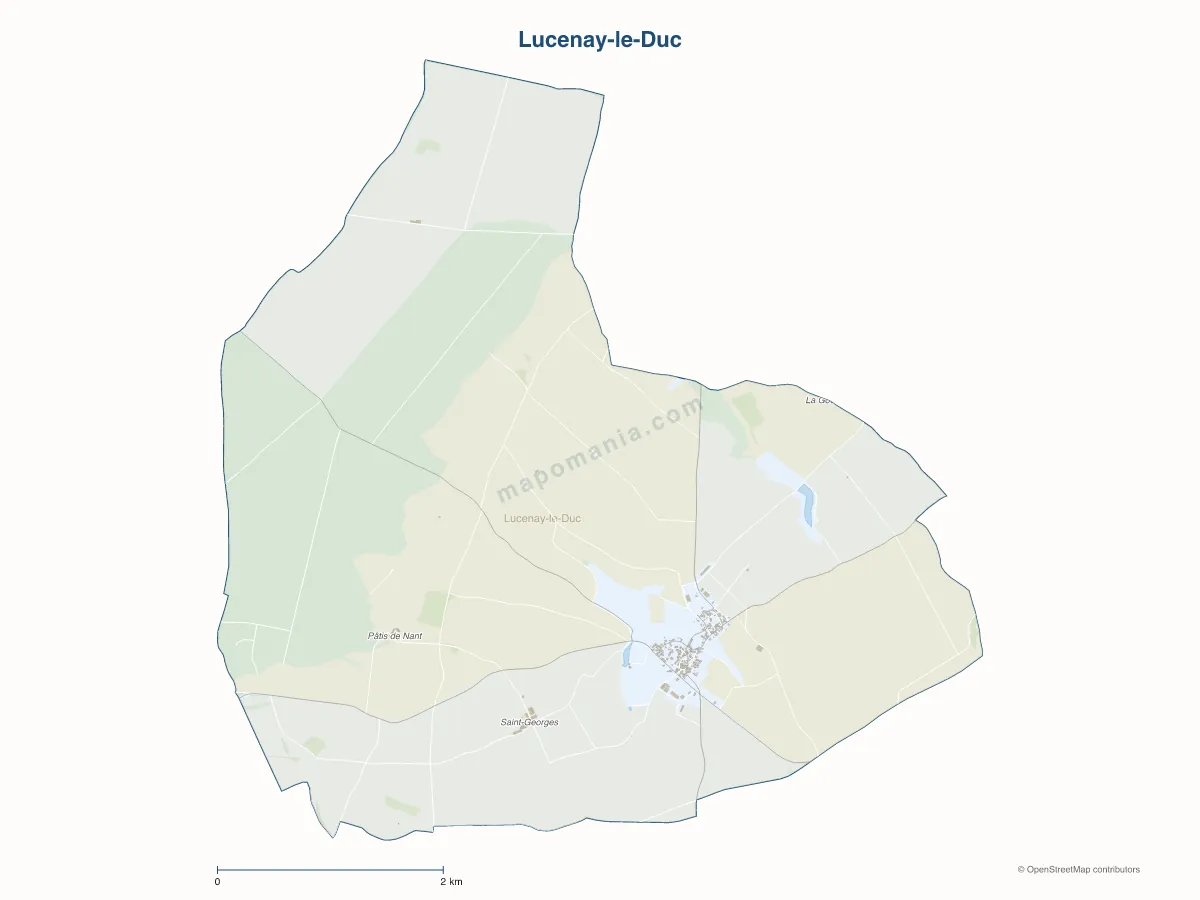 Carte de Lucenay-le-Duc à personnaliser