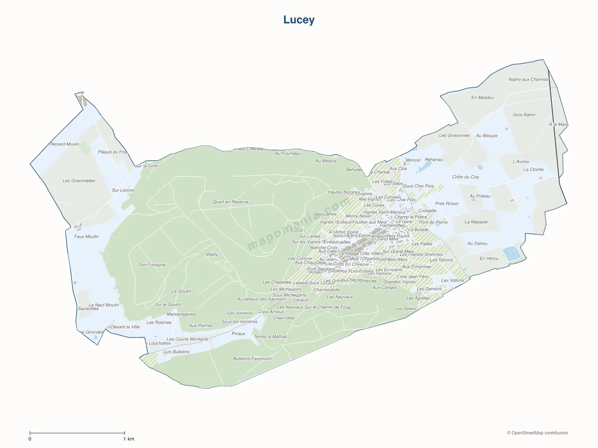 Carte de Lucey à personnaliser