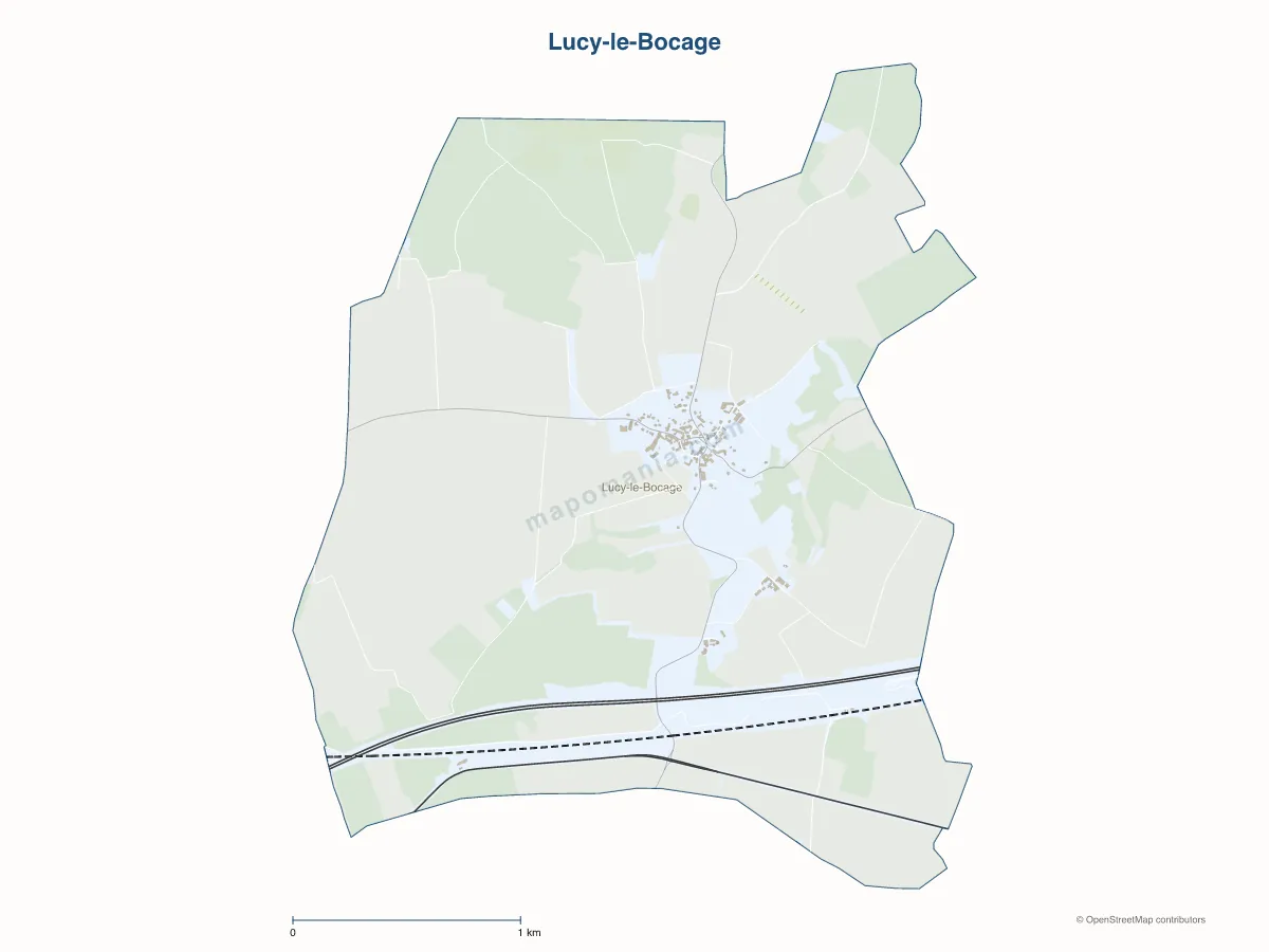 Carte de Lucy-le-Bocage à personnaliser