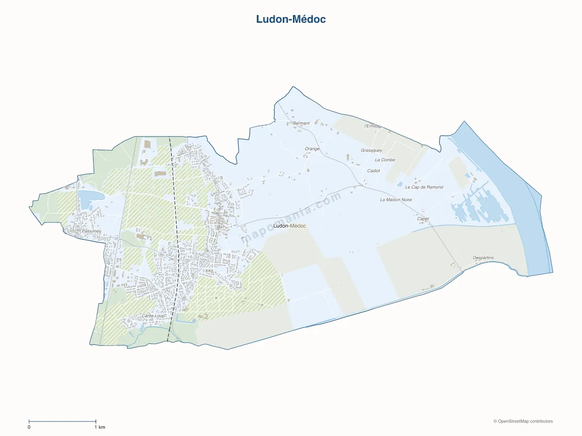 Carte de Ludon-Médoc à personnaliser