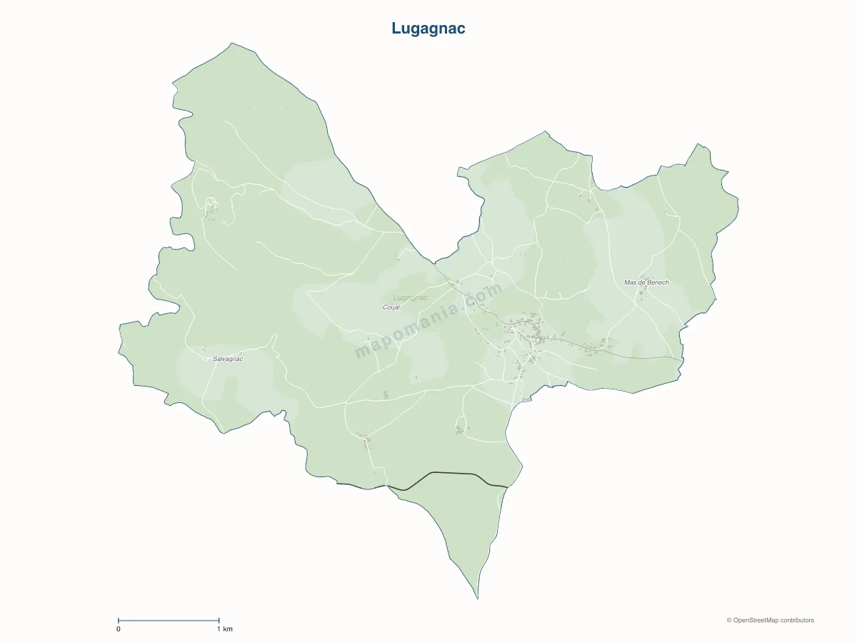 Carte de Lugagnac à personnaliser
