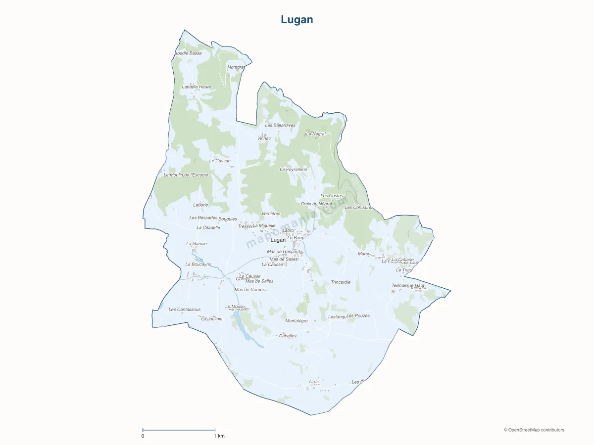 Carte de Lugan à personnaliser