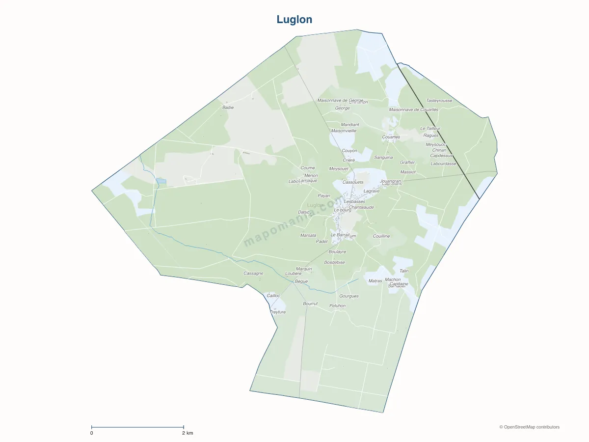 Carte de Luglon à personnaliser
