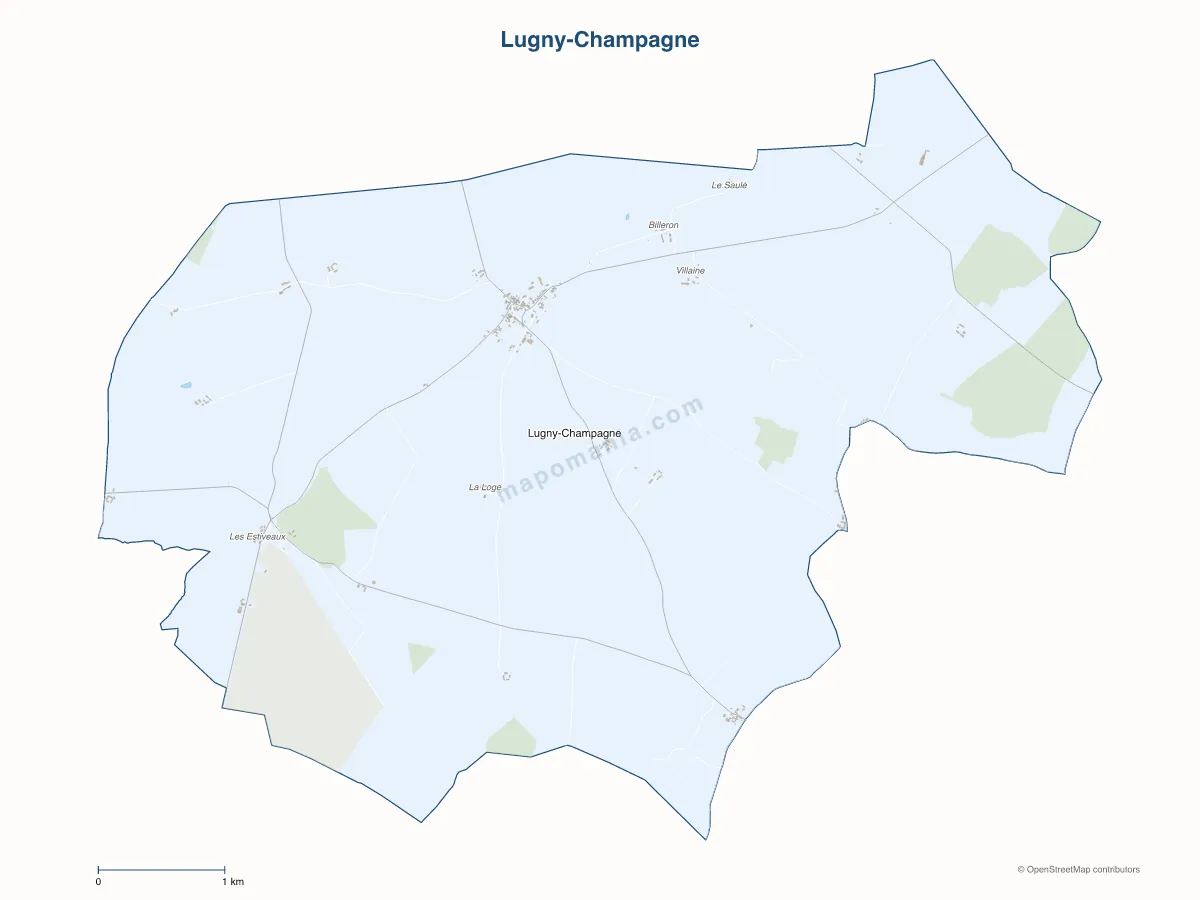Carte de Lugny-Champagne à personnaliser