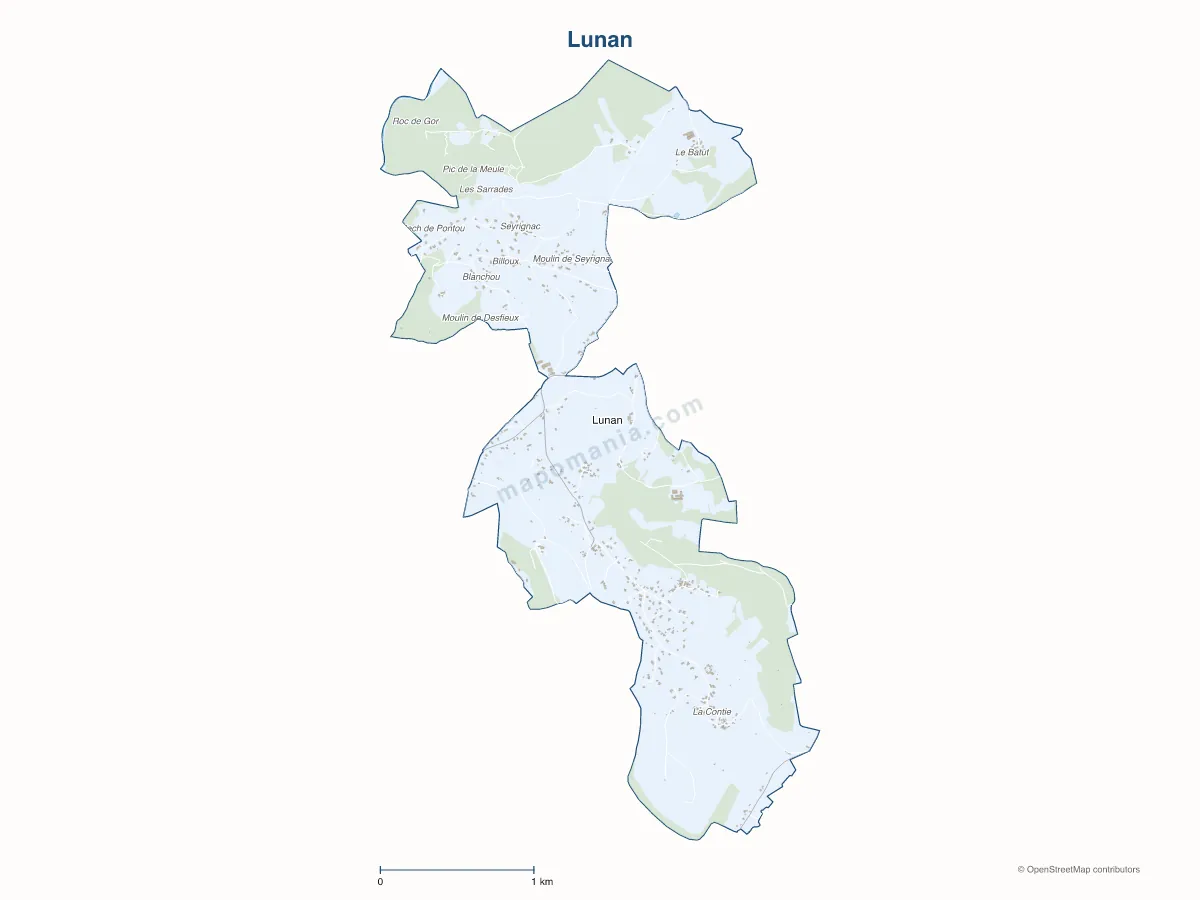 Carte de Lunan à personnaliser
