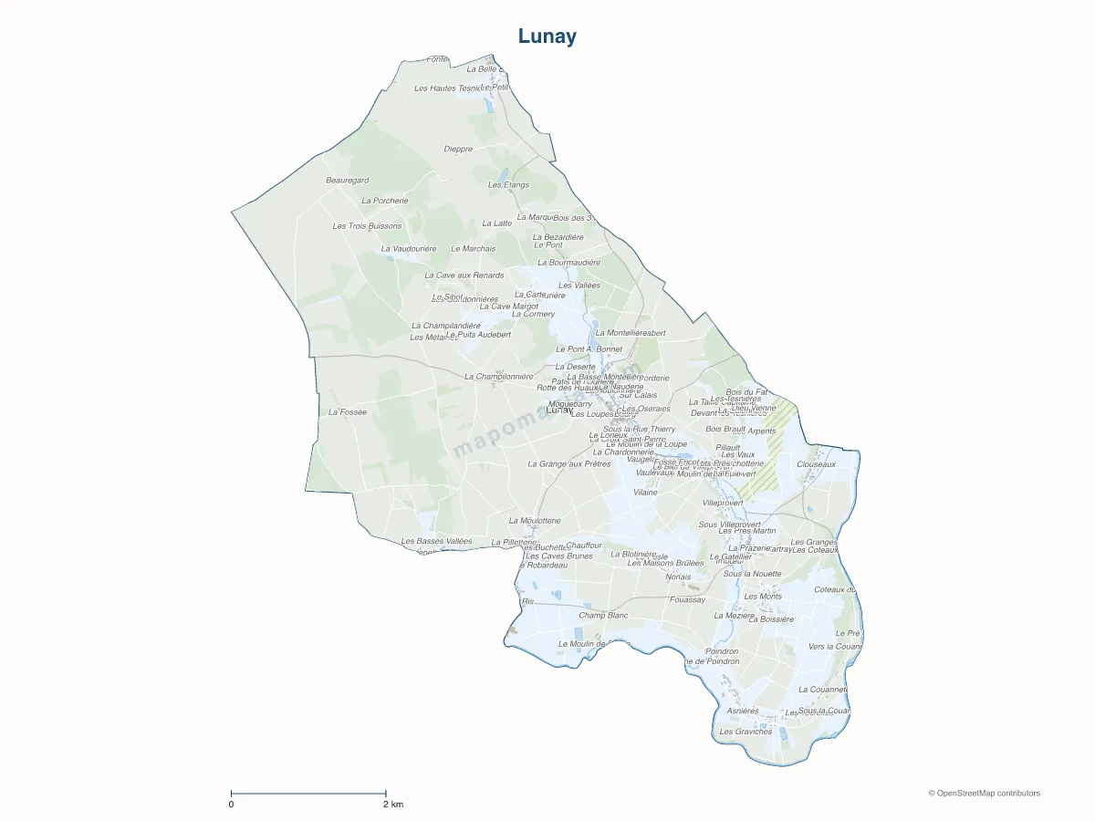 Carte de Lunay à personnaliser