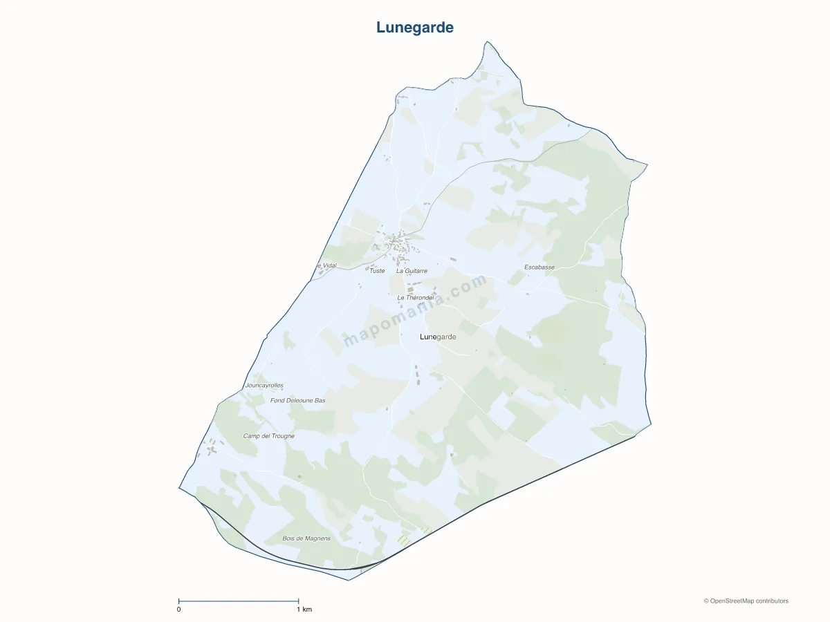 Carte de Lunegarde à personnaliser