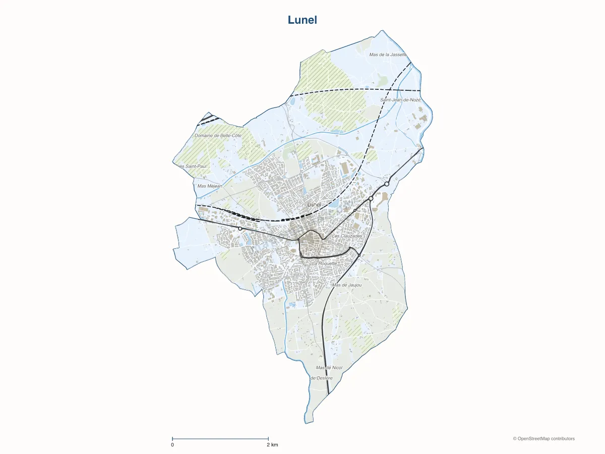 Carte de Lunel à personnaliser