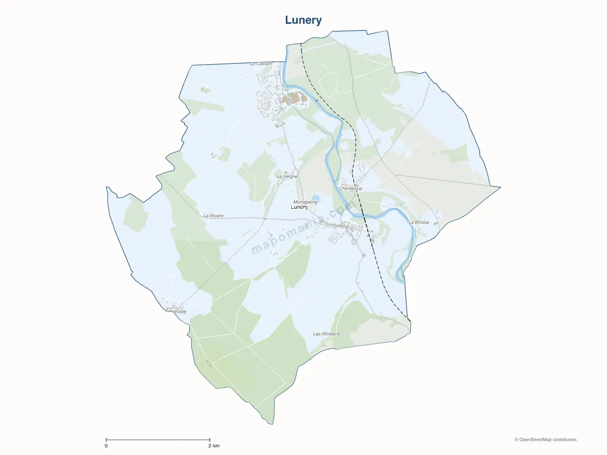 Carte de Lunery à personnaliser