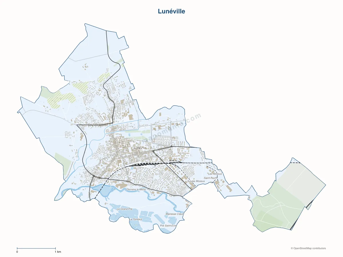 Carte de Lunéville à personnaliser