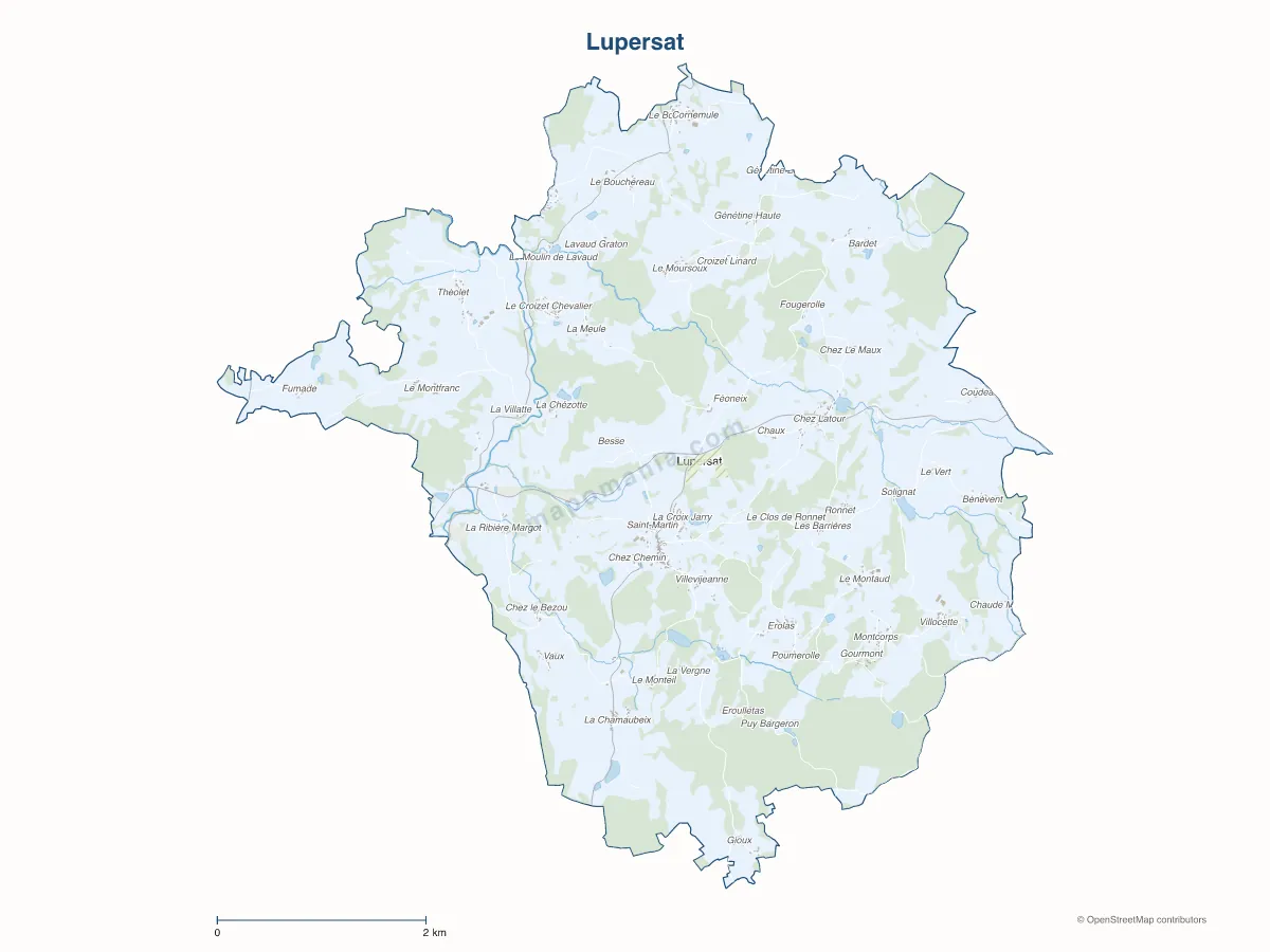 Carte de Lupersat à personnaliser