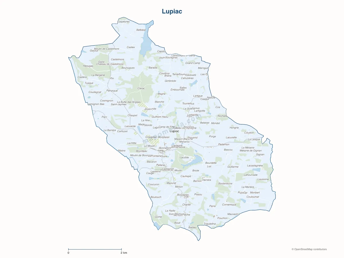 Carte de Lupiac à personnaliser