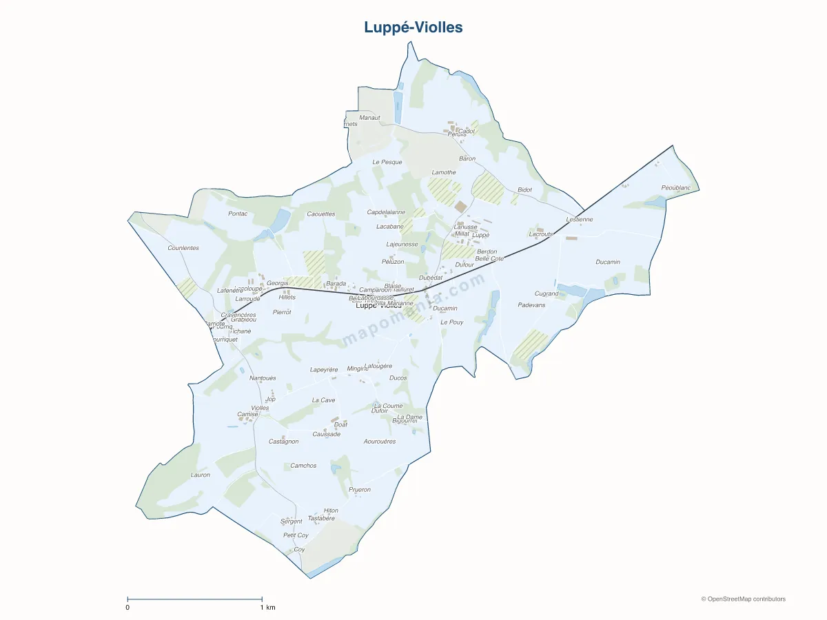 Carte de Luppé-Violles à personnaliser