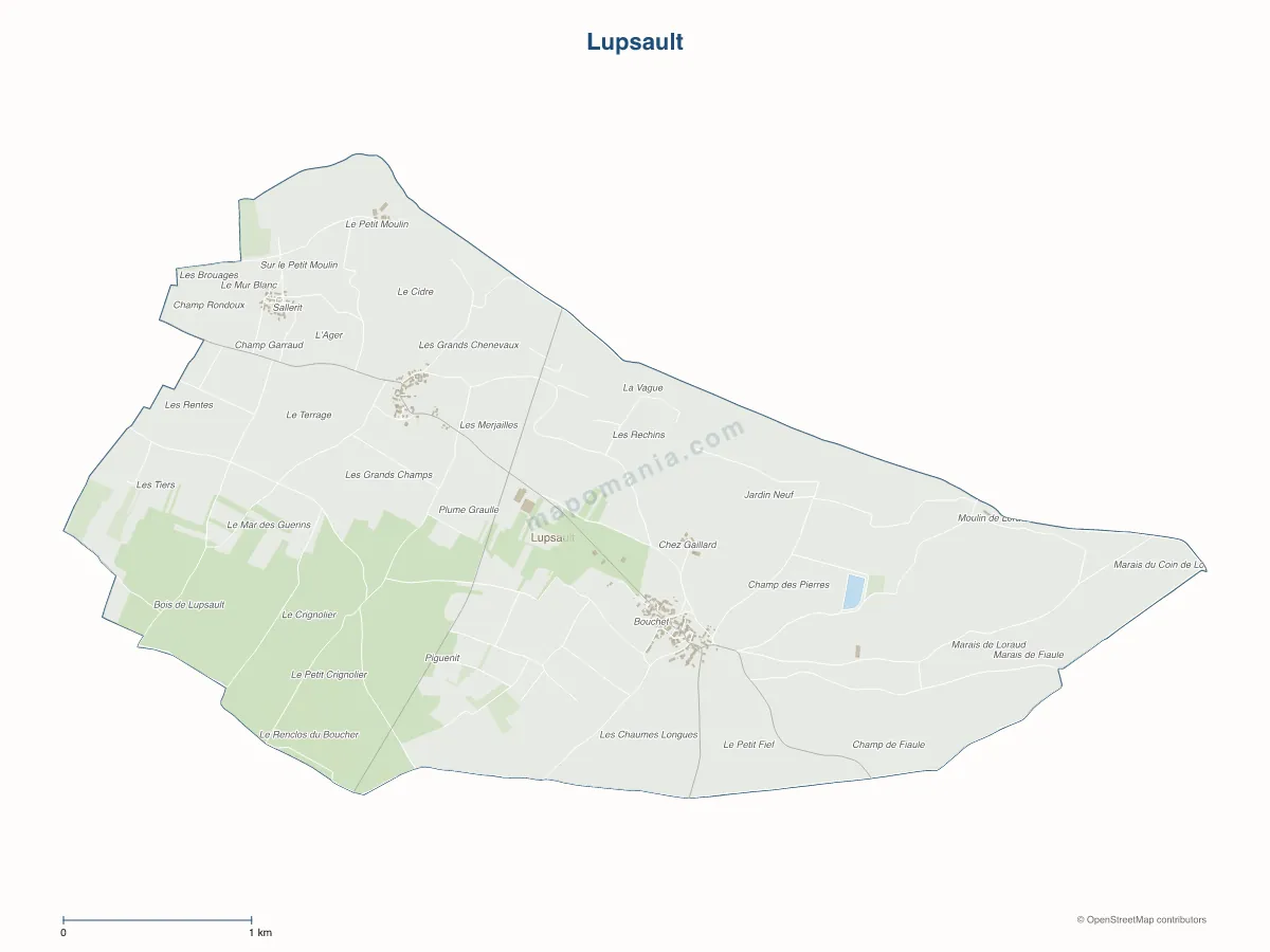 Carte de Lupsault à personnaliser