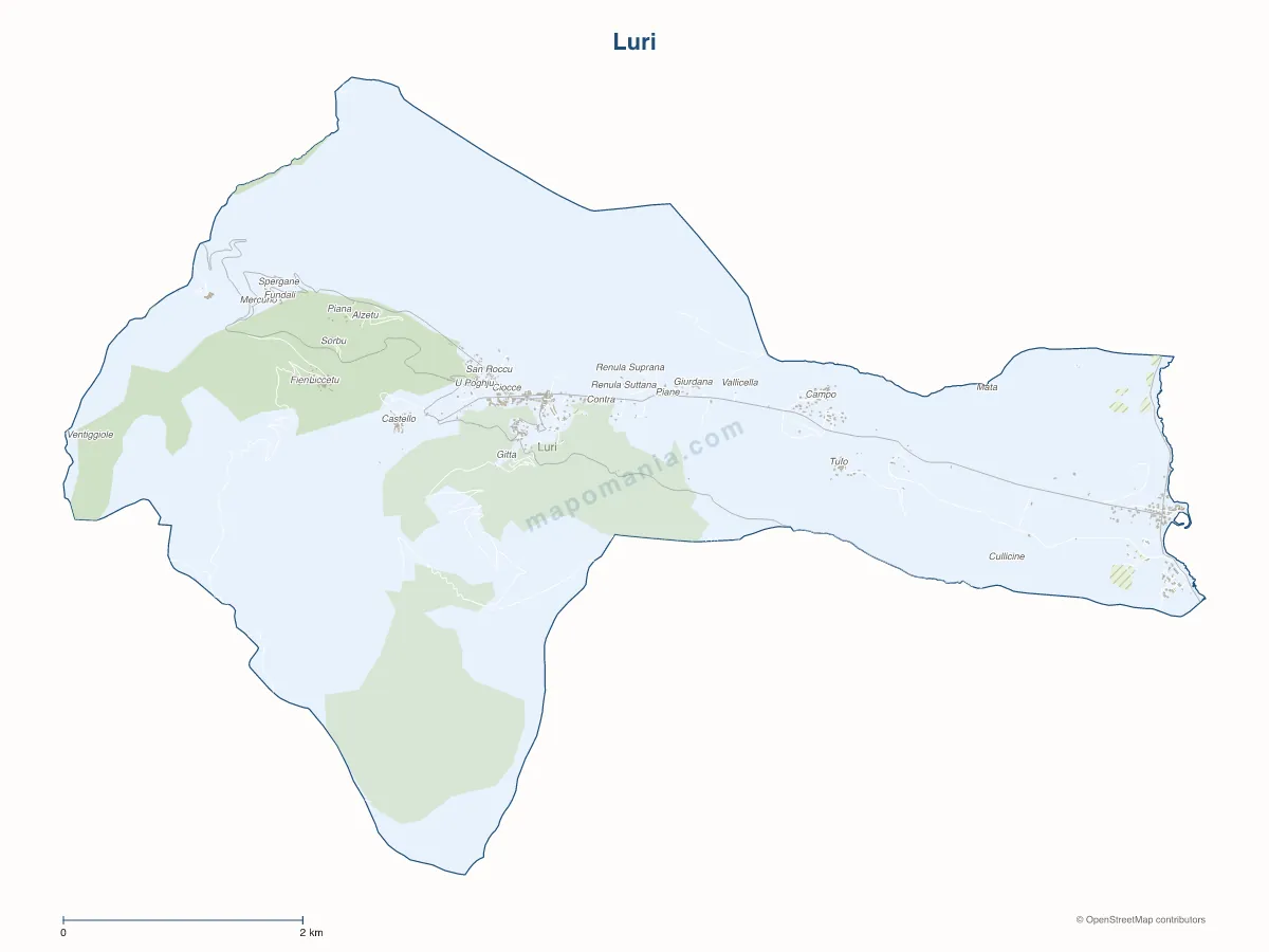 Carte de Luri à personnaliser
