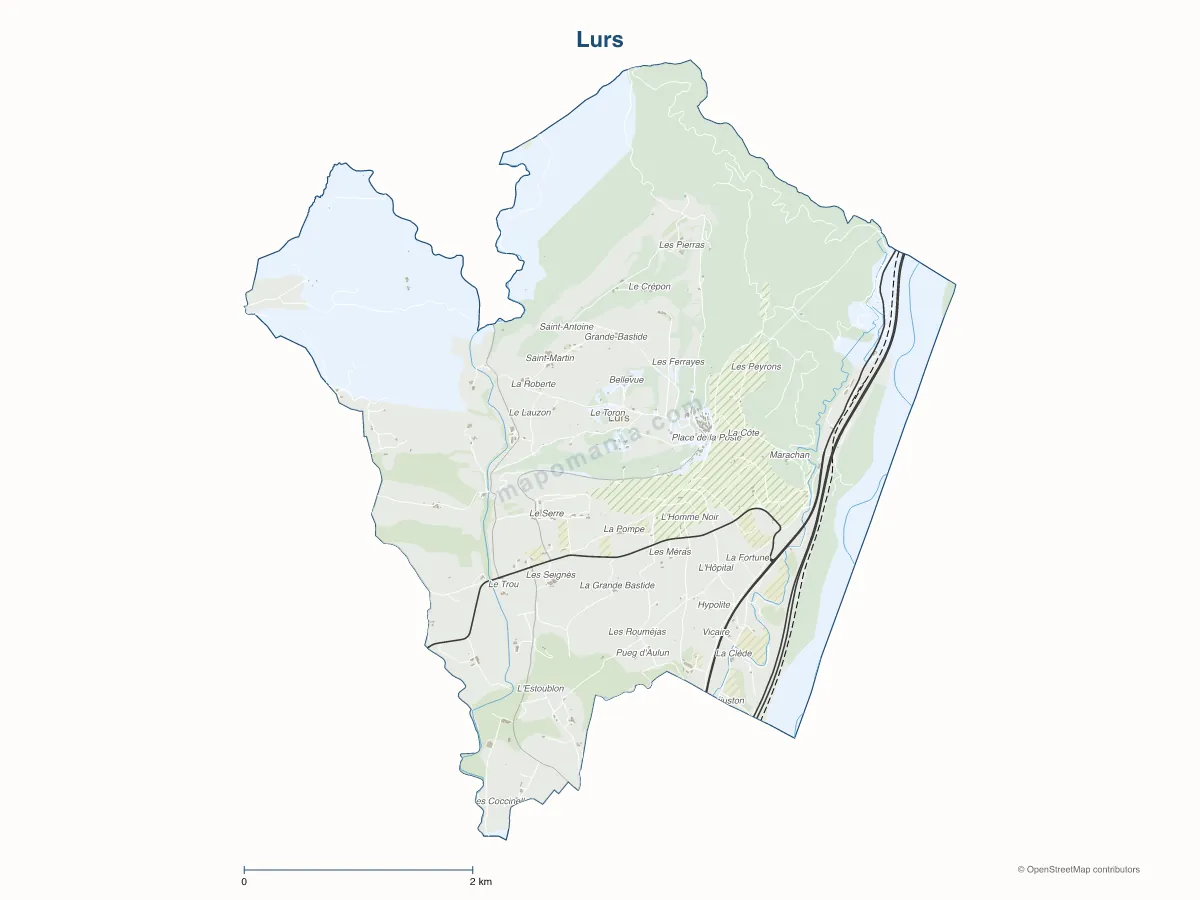 Carte de Lurs à personnaliser