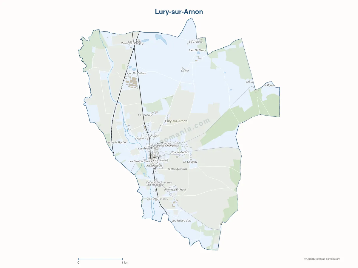 Carte de Lury-sur-Arnon à personnaliser