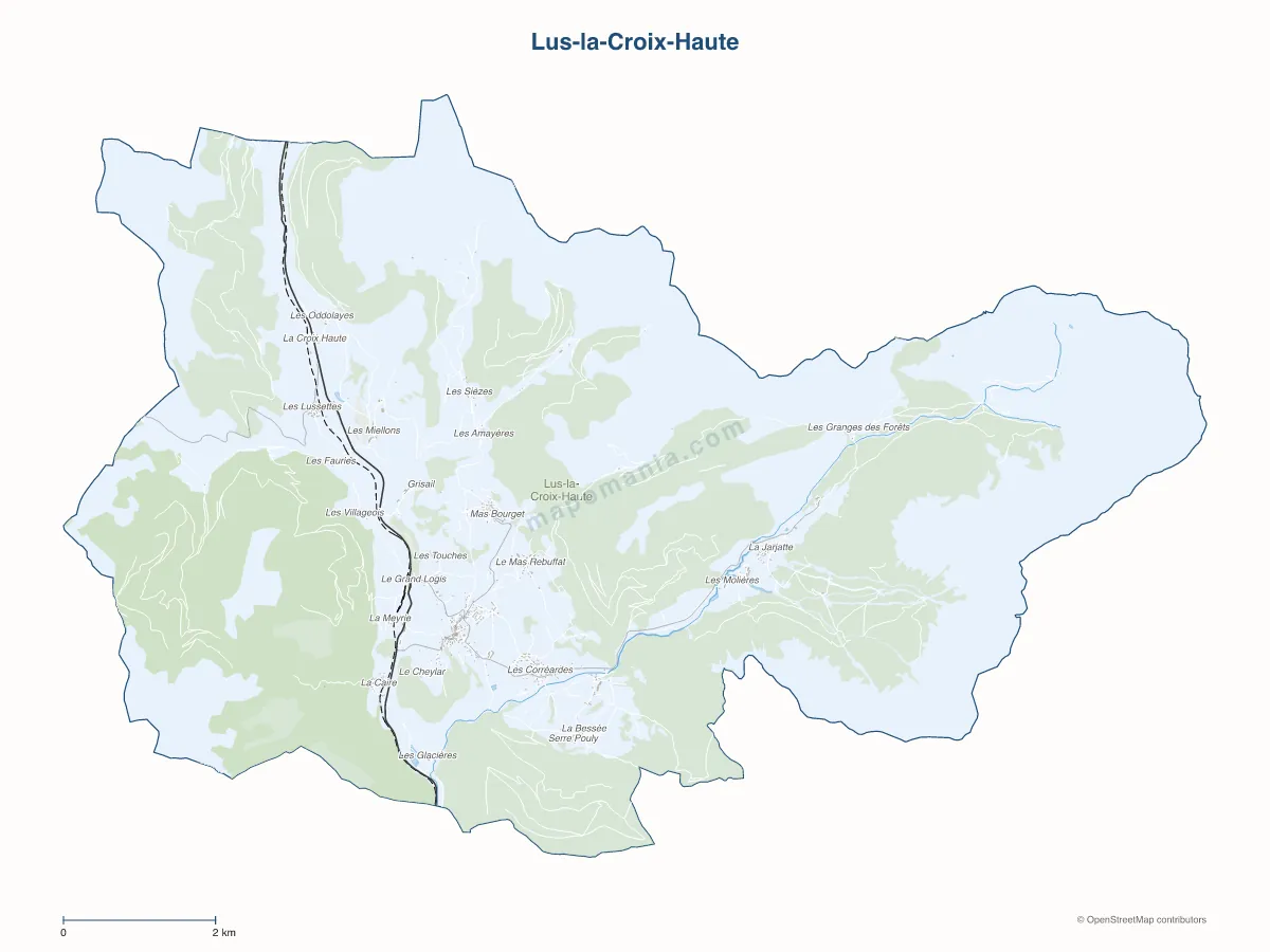Carte de Lus-la-Croix-Haute à personnaliser
