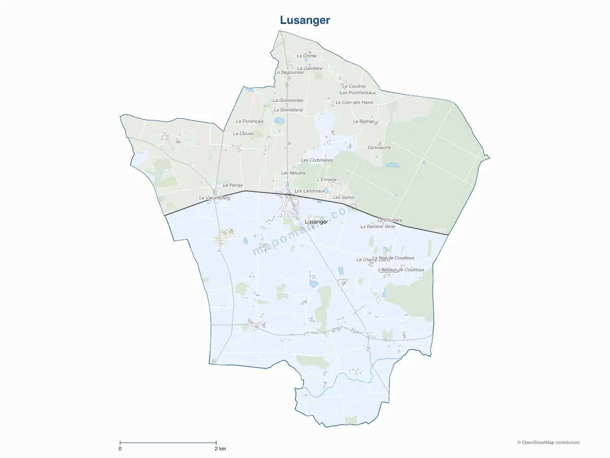 Carte de Lusanger à personnaliser