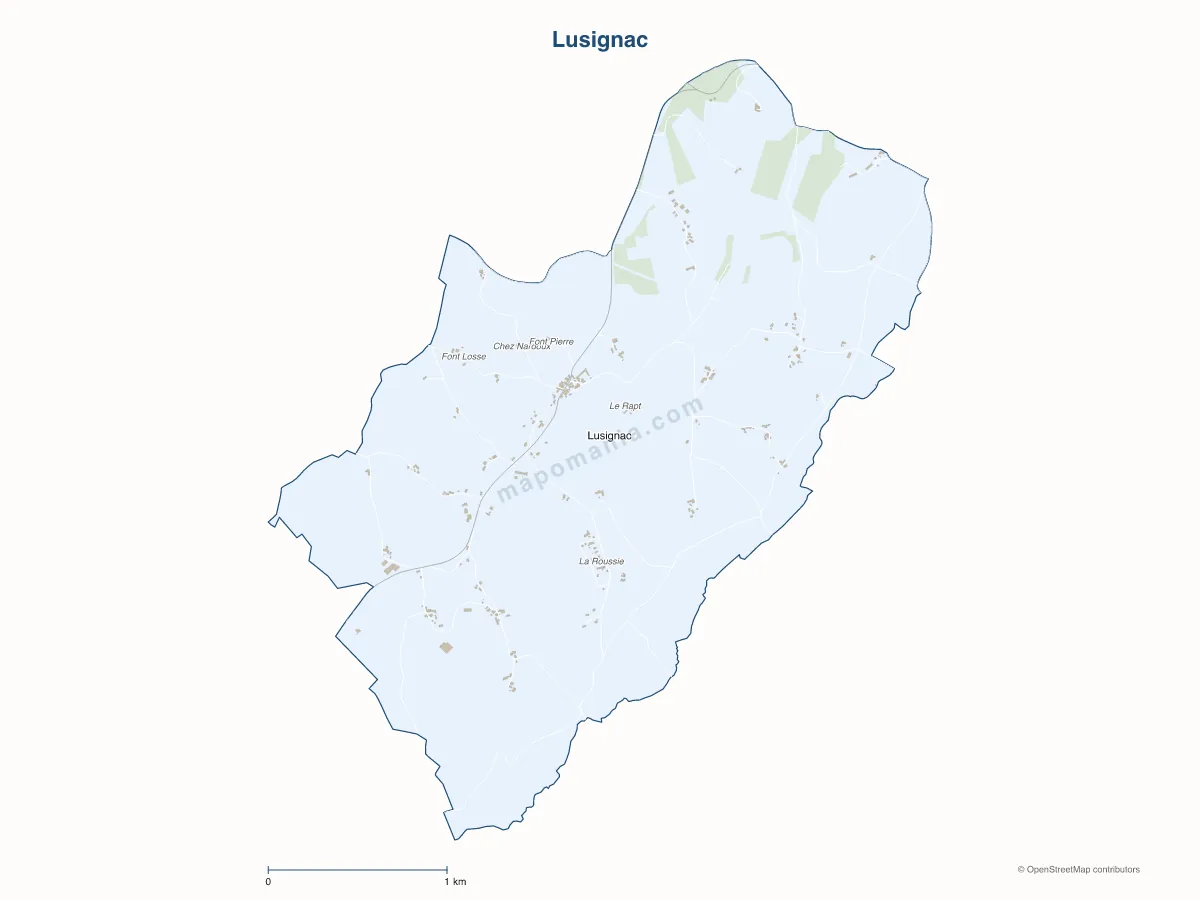 Carte de Lusignac à personnaliser