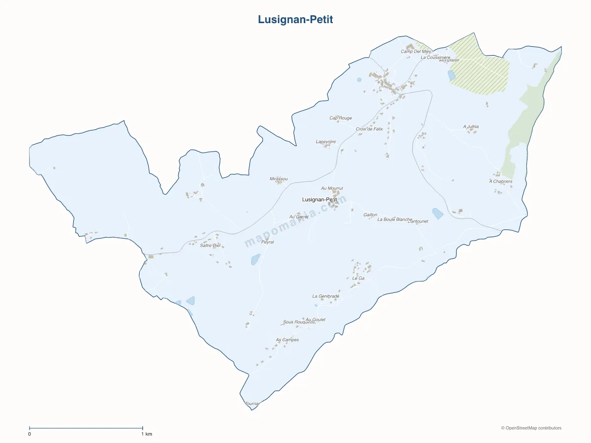 Carte de Lusignan-Petit à personnaliser