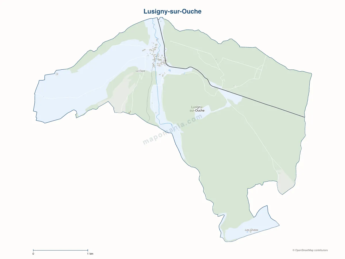 Carte de Lusigny-sur-Ouche à personnaliser