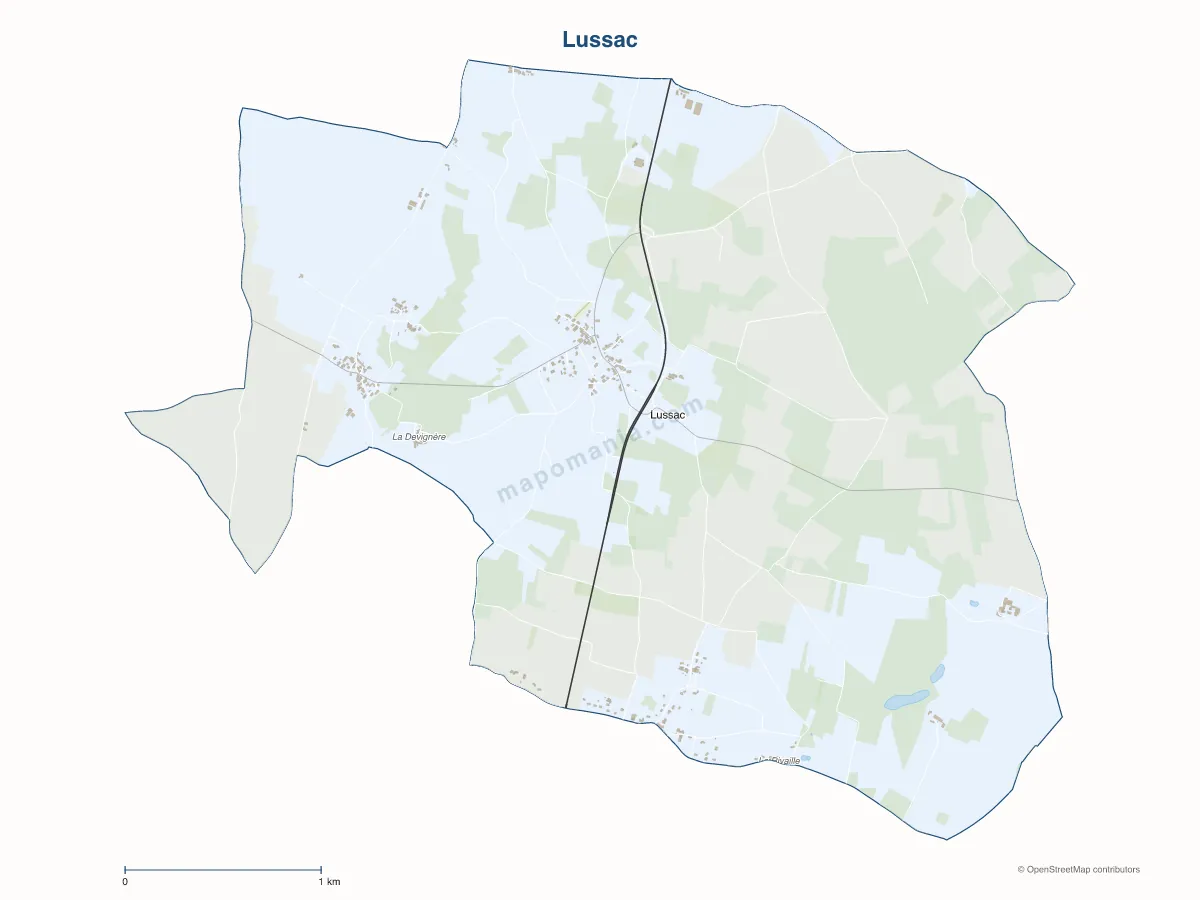 Carte de Lussac à personnaliser