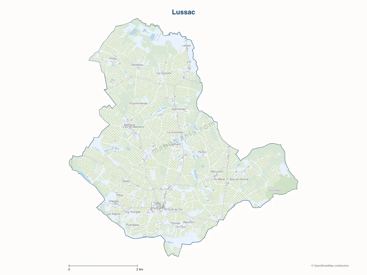 Carte de Lussac à personnaliser