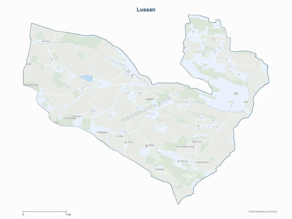 Carte de Lussan à personnaliser