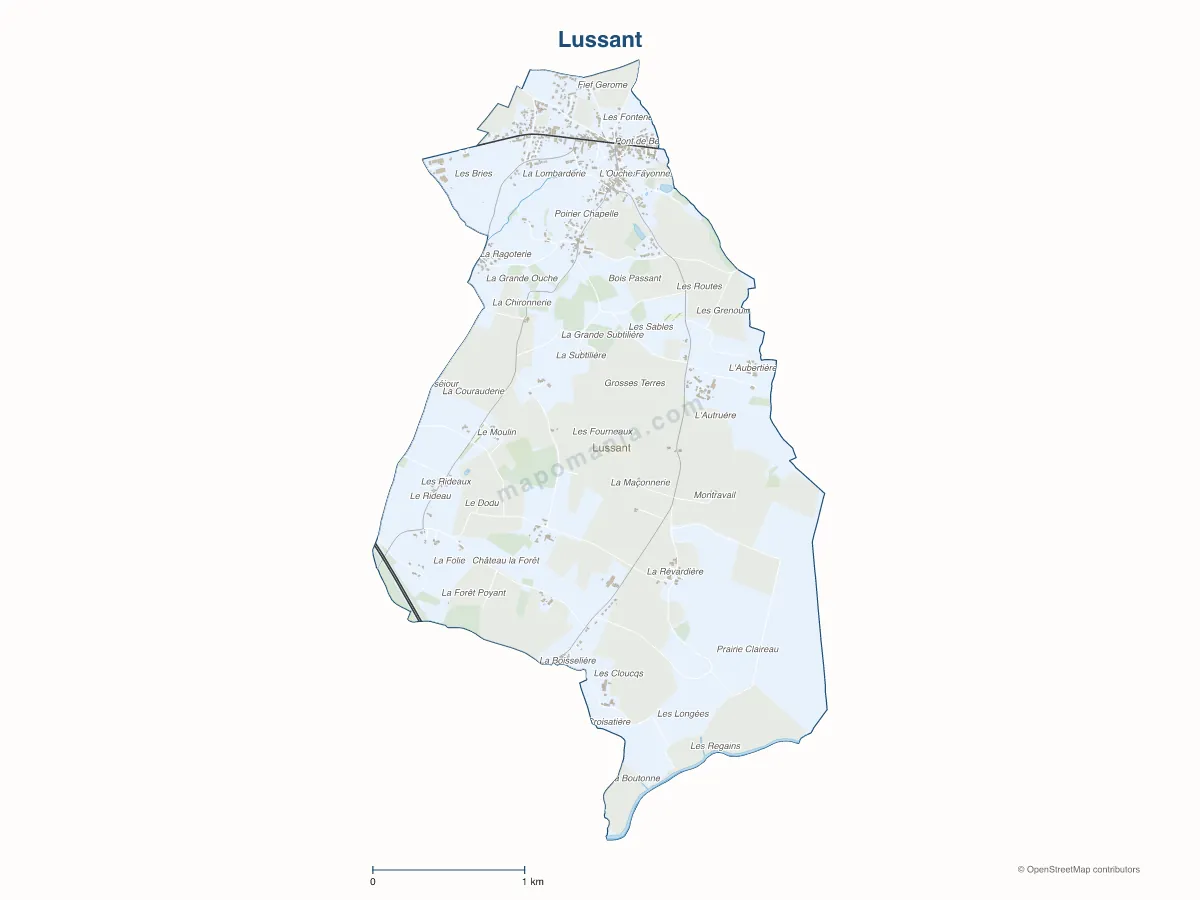 Carte de Lussant à personnaliser