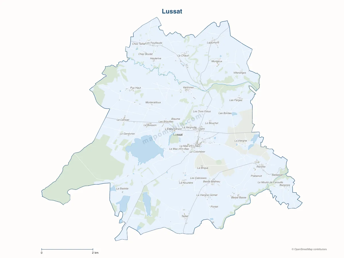 Carte de Lussat à personnaliser
