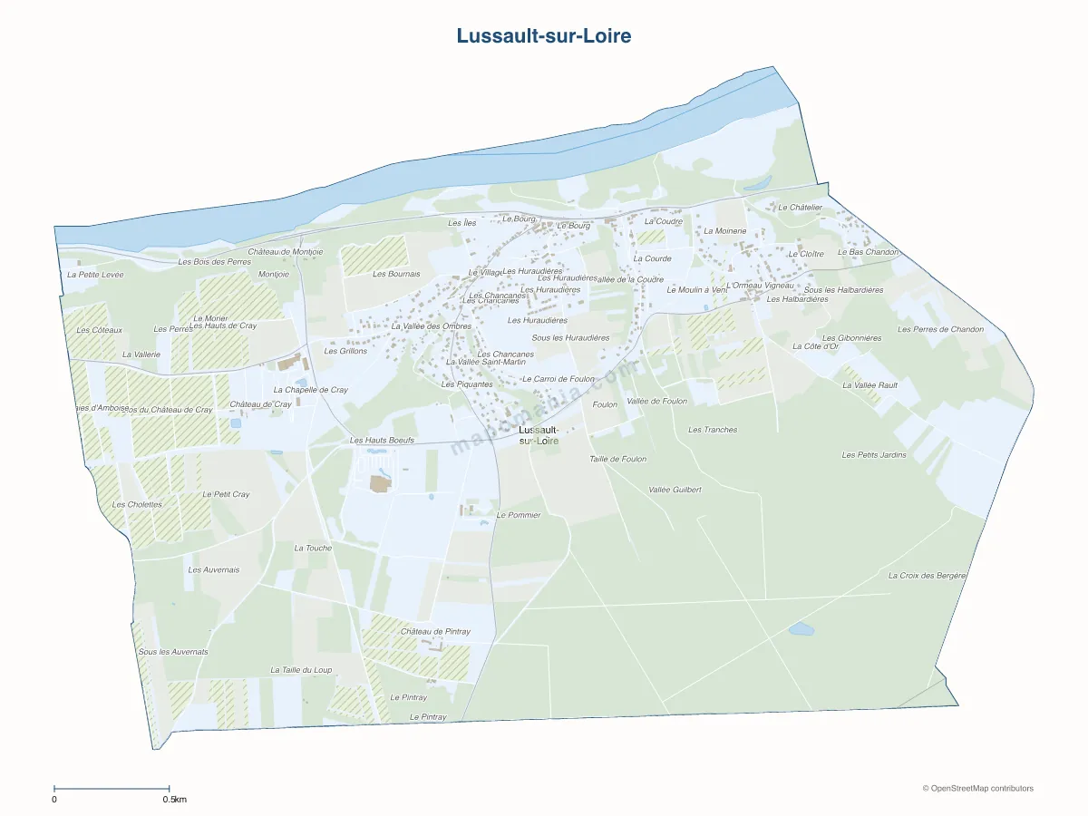 Carte de Lussault-sur-Loire à personnaliser